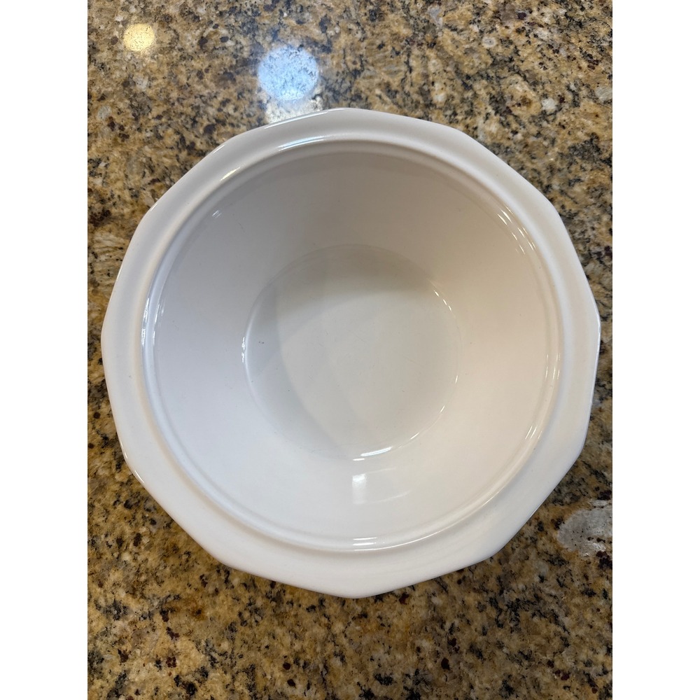 Pfaltzgraff White Stoneware 9.5 Inch 12-Sided Paneled Serving Bowl USA Made